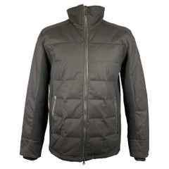 Used CANADA GOOSE Size XL Black Wool Zip Up High Collar Jacket