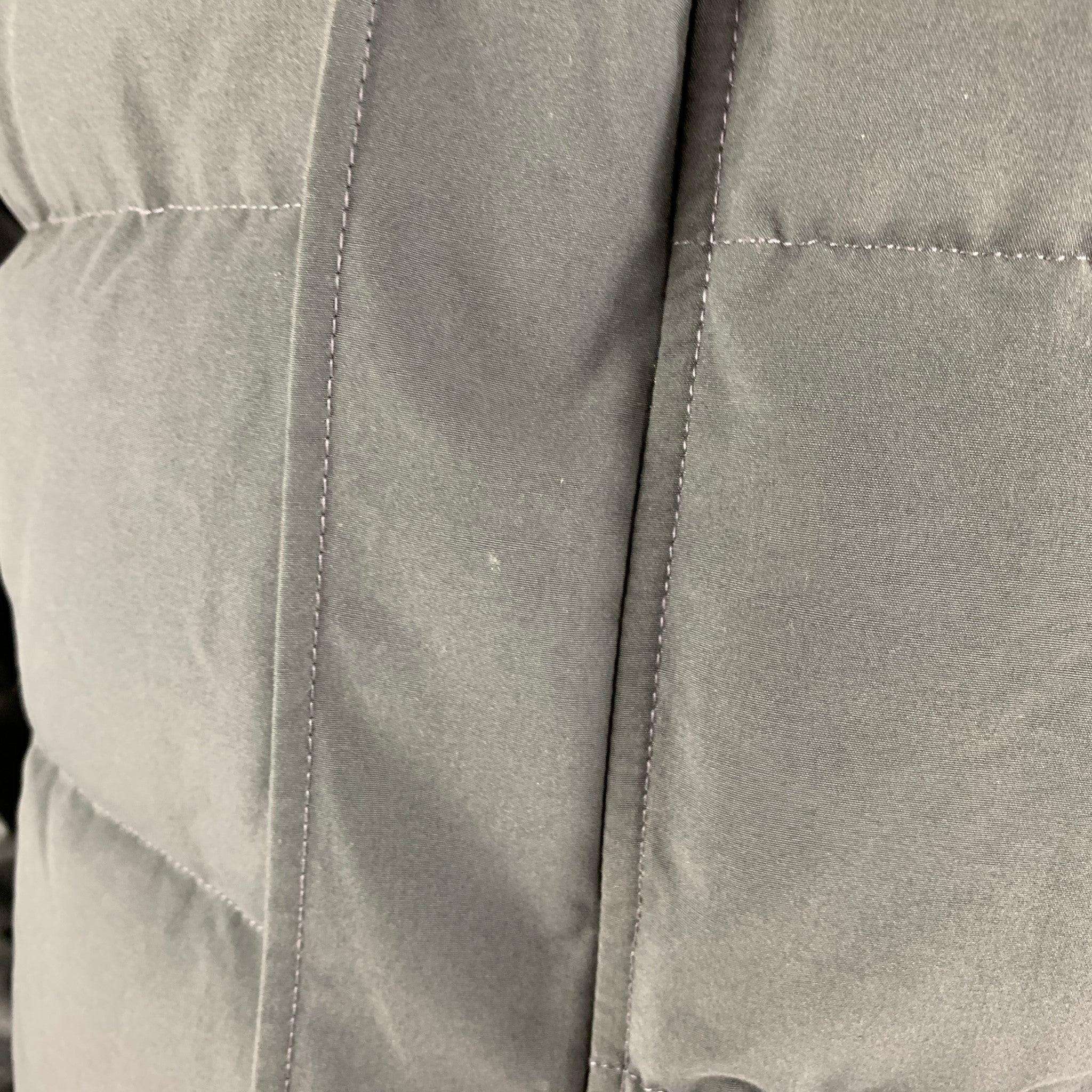 Veste à capuche en polyester matelassé gris CANADA GOOSE Taille XL en vente 3