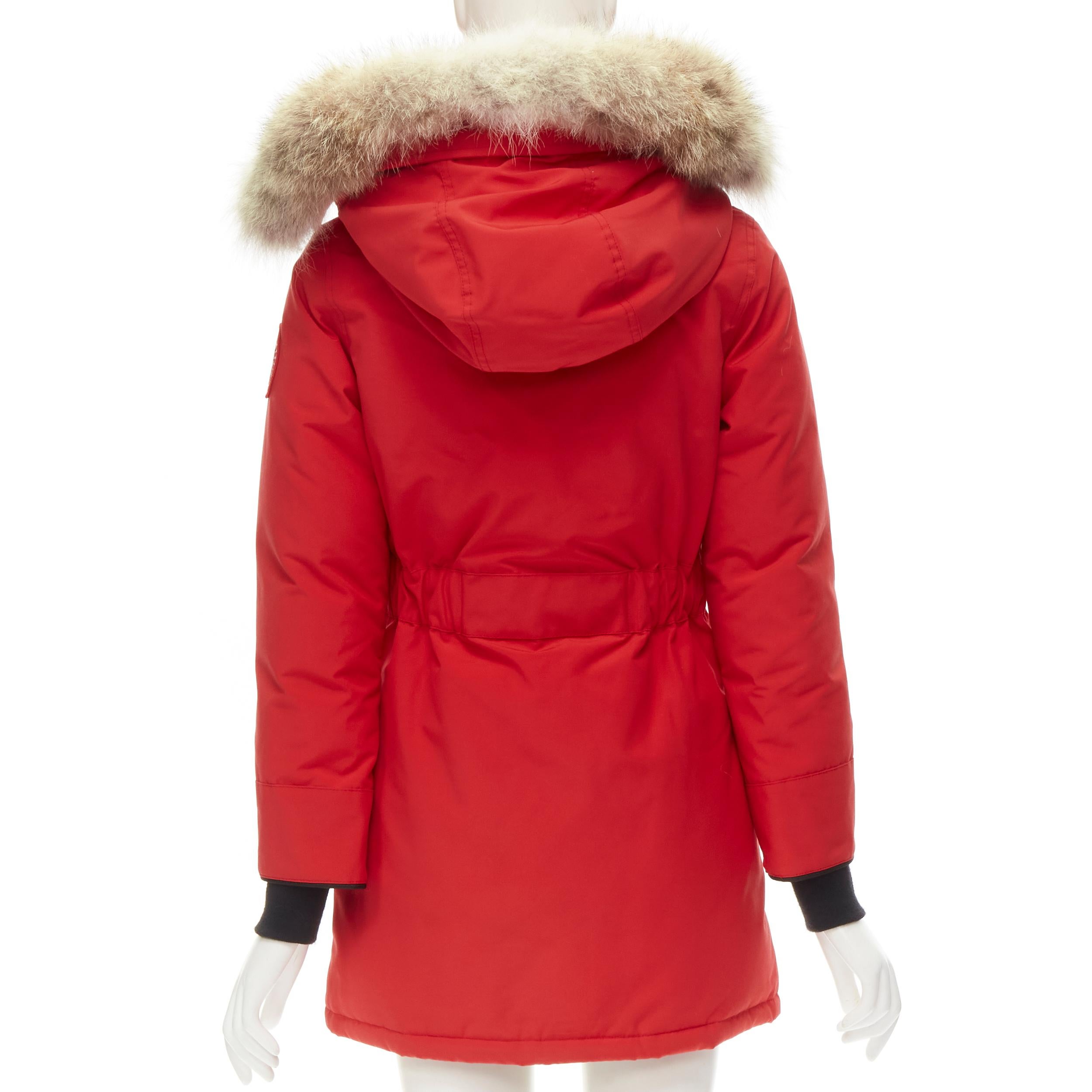 CANADA GOOSE Trillium Parka Fusion Fit Red duck down puffer jacket XS In Excellent Condition In Hong Kong, NT