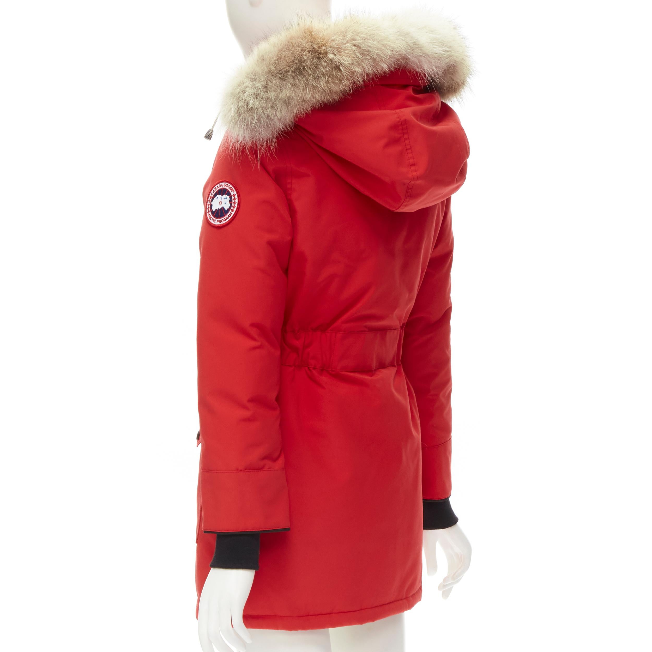Women's CANADA GOOSE Trillium Parka Fusion Fit Red duck down puffer jacket XS