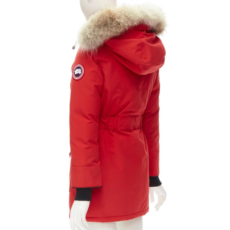 CANADA GOOSE Trillium Parka Fusion Fit Red duck down puffer jacket XS at  1stDibs