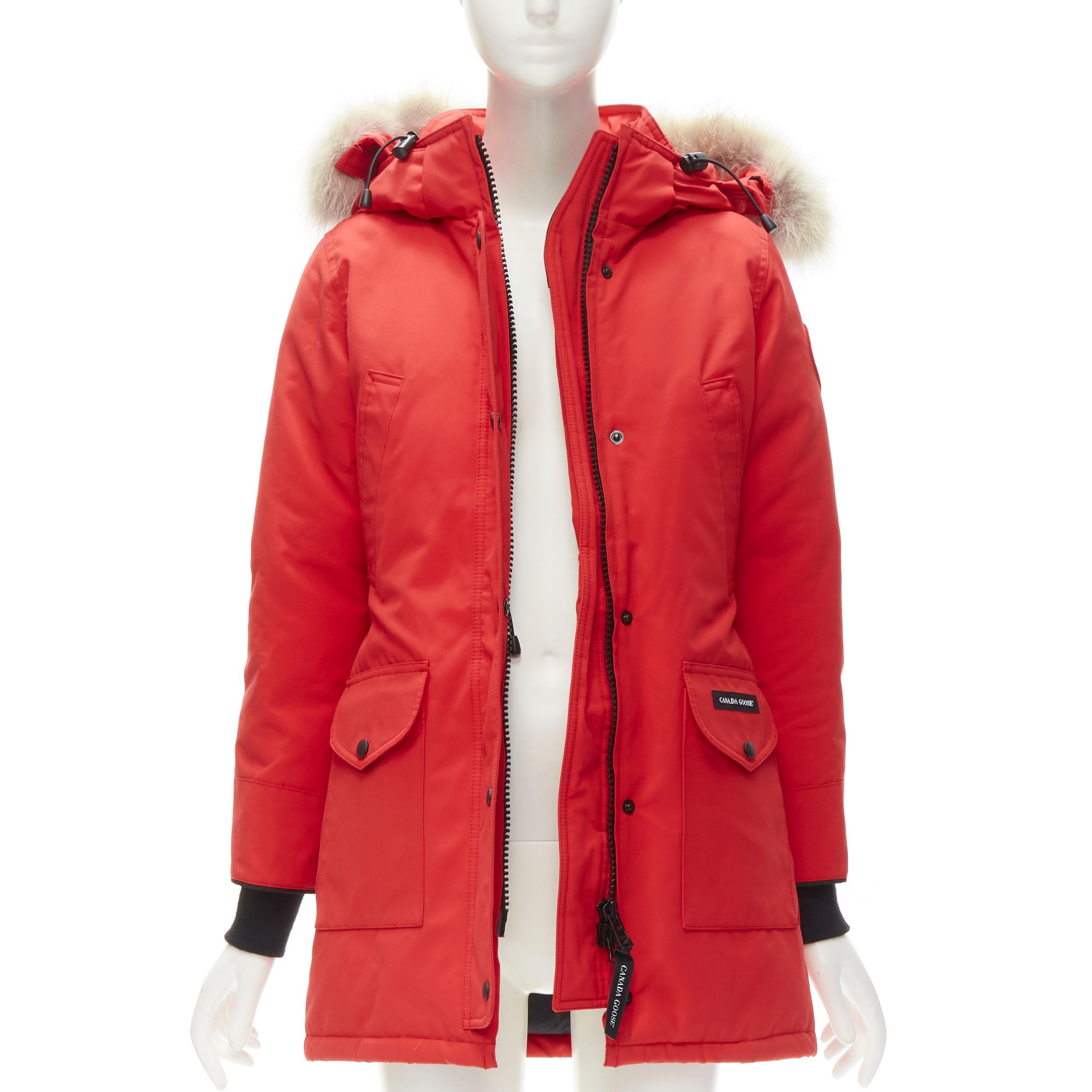 CANADA GOOSE Trillium Parka Fusion Fit Red duck down puffer jacket XS