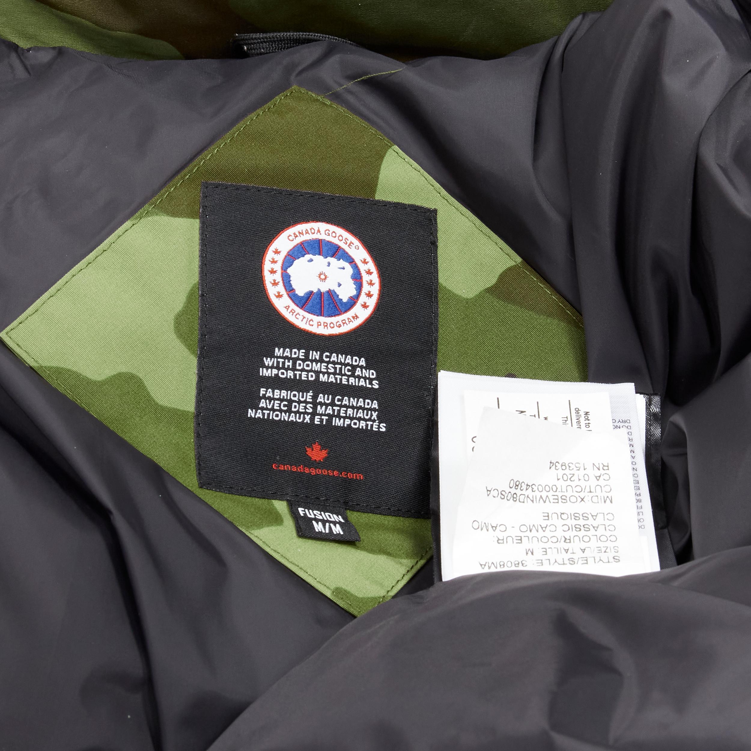 CANADA GOOSE Wyndham Parka fur hood green camouflage duck down puffer jacket M 3