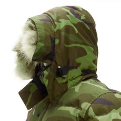 CANADA GOOSE Wyndham Parka fur hood green camouflage duck down puffer jacket M
