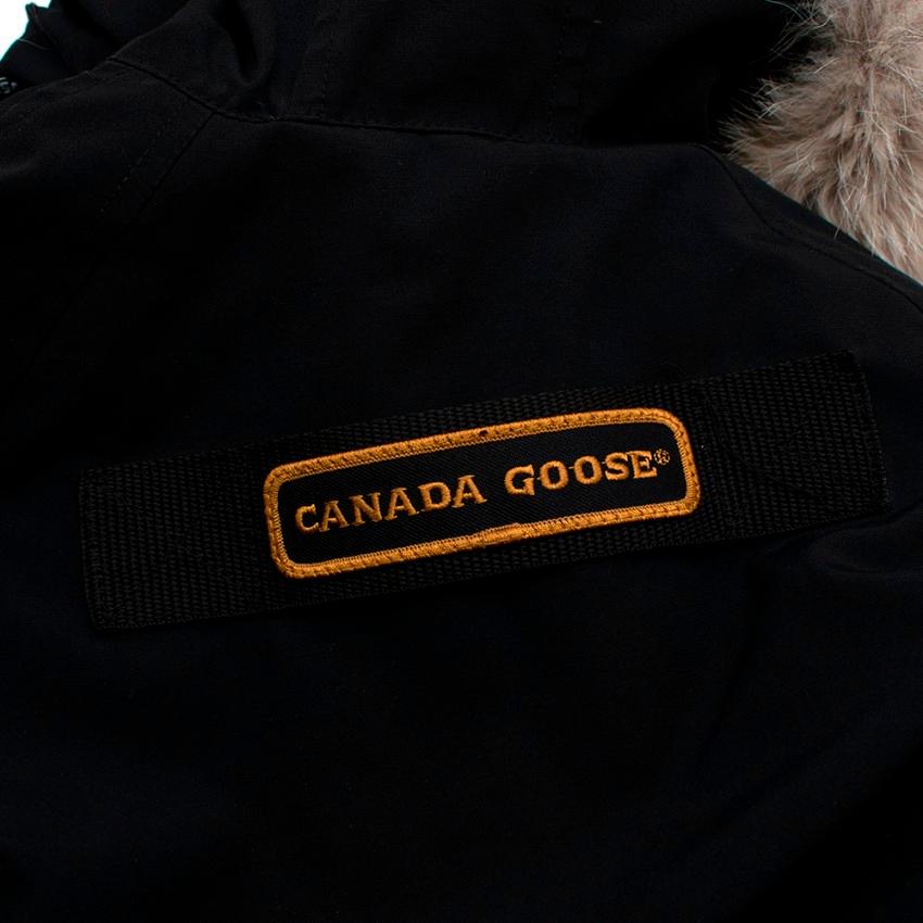 Canada Goose Youth Black Rundle Bomber Jacket w/ Coyote Fur - Size 10-12 Years 2