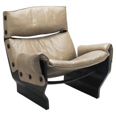 “Canada" Leather Lounge Chair by Osvaldo Borsani for Tecno, Italy 1960s