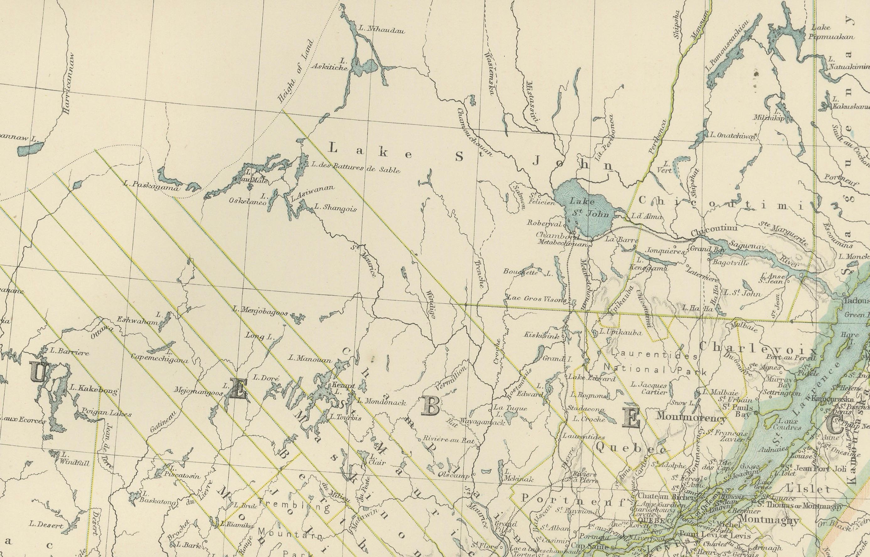 20ième siècle Carte du Canada 1903 - Dominion du Centre-Est - Ontario, Québec et autres en vente