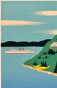 CANADA STEAMSHIP LINES Original Vintage Travel Tourism Poster MANOIR RICHELIEU