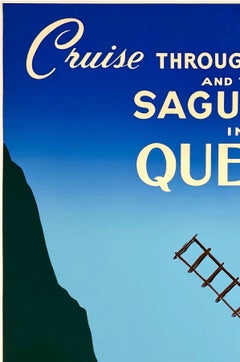 CANADA STEAMSHIP LINES Original Vintage Travel Tourism Poster SAGUENEY QUEBEC