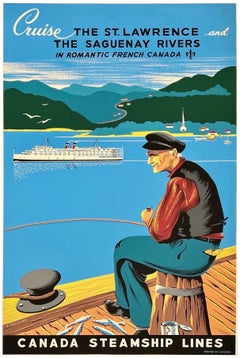 CANADA STEAMSHIP LINES Original Vintage Travel Tourism Poster THE ST. LAWRENCE