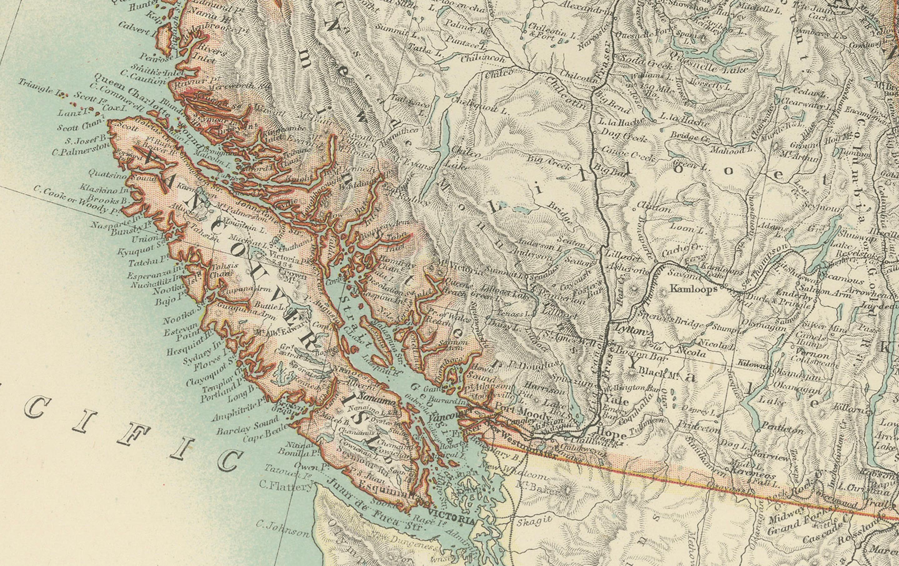 Papier L'Ouest canadien - 1903 Carte gravée par Johnston - Unique et historique en vente