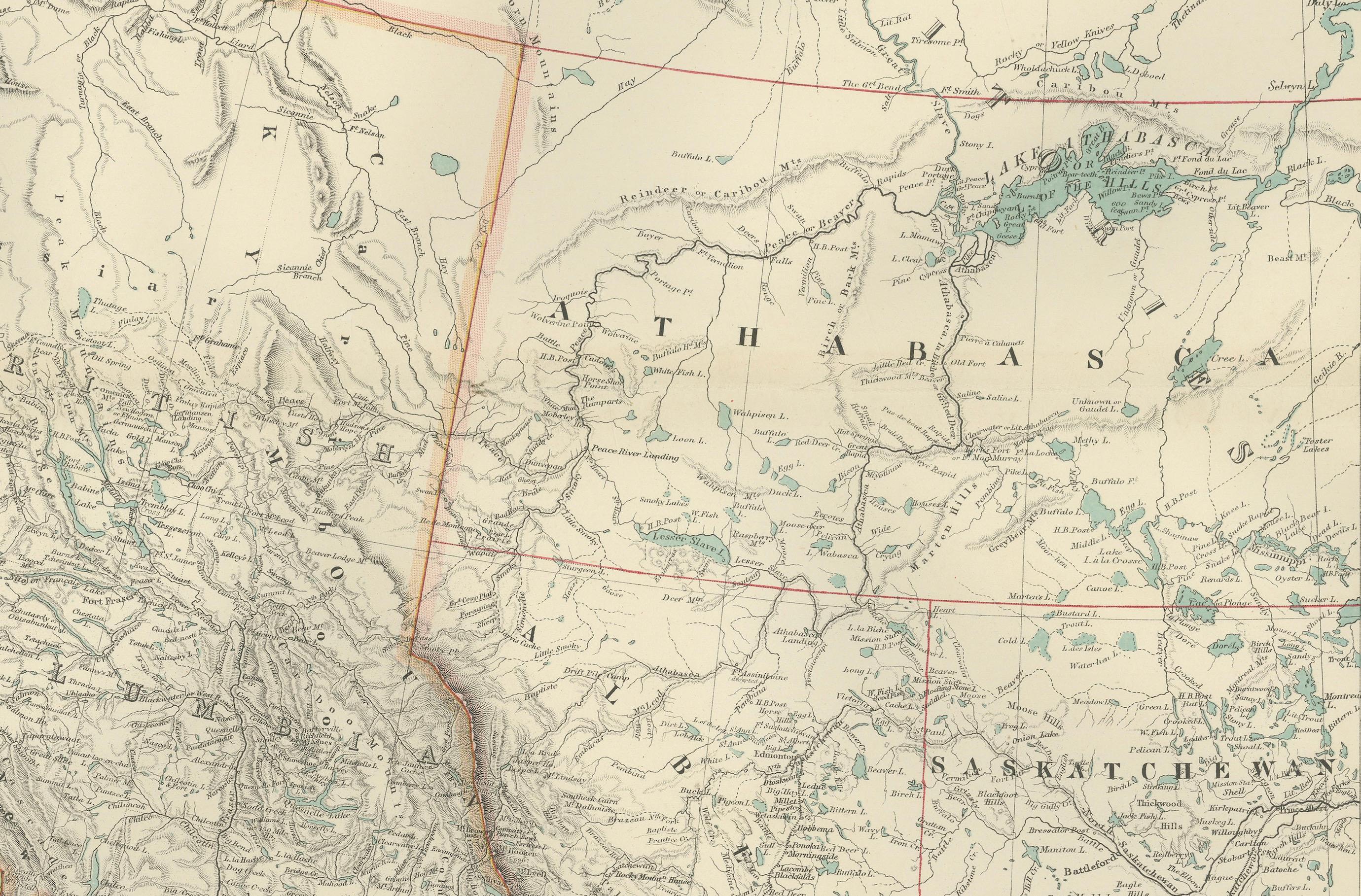L'Ouest canadien - 1903 Carte gravée par Johnston - Unique et historique en vente 2