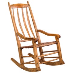 Chaise berçante primitive canadienne du 19e siècle