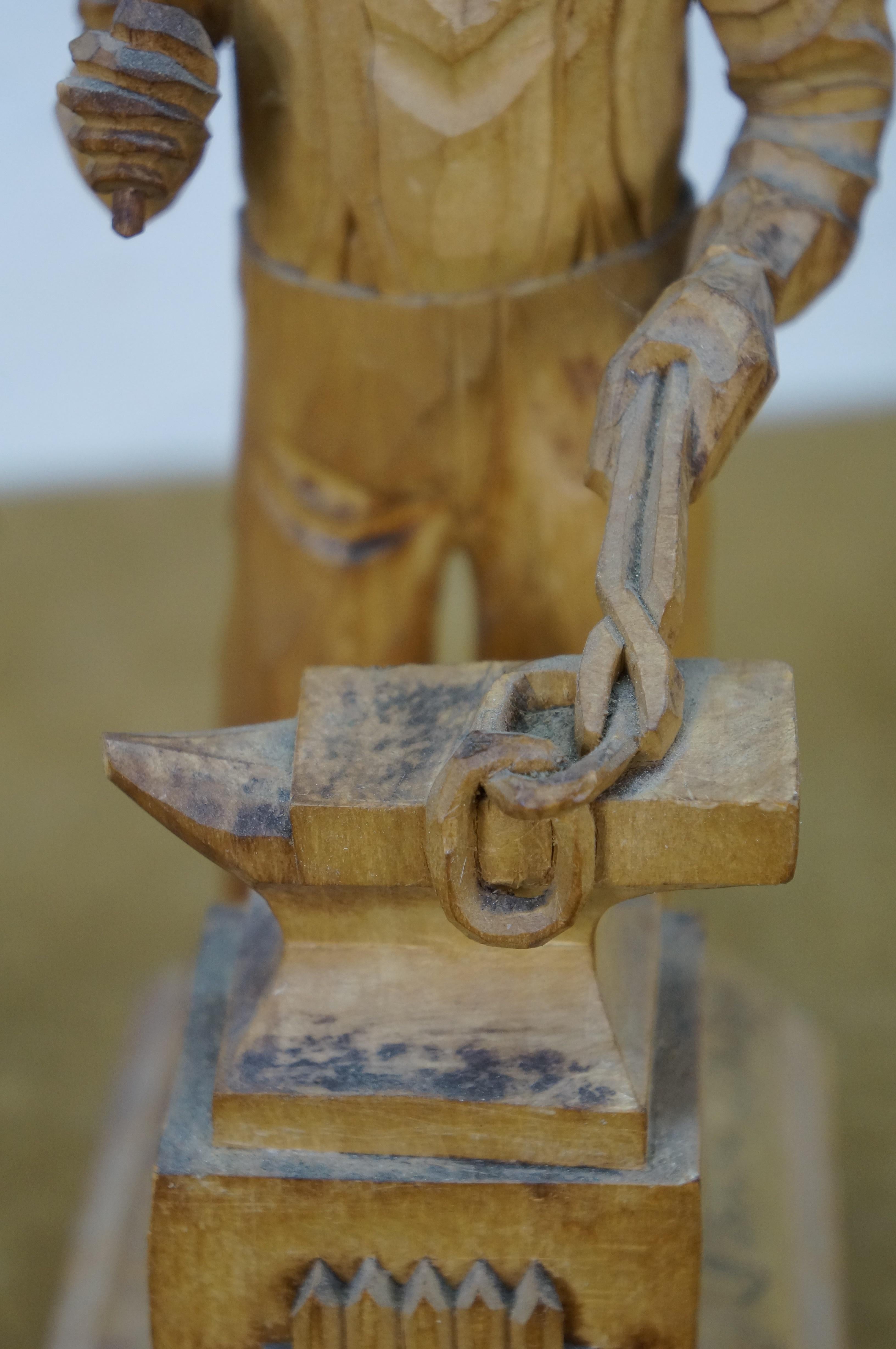 Andre Bourgault Simon Dube Forgeron Enclume Wood Wood Sculpture 10