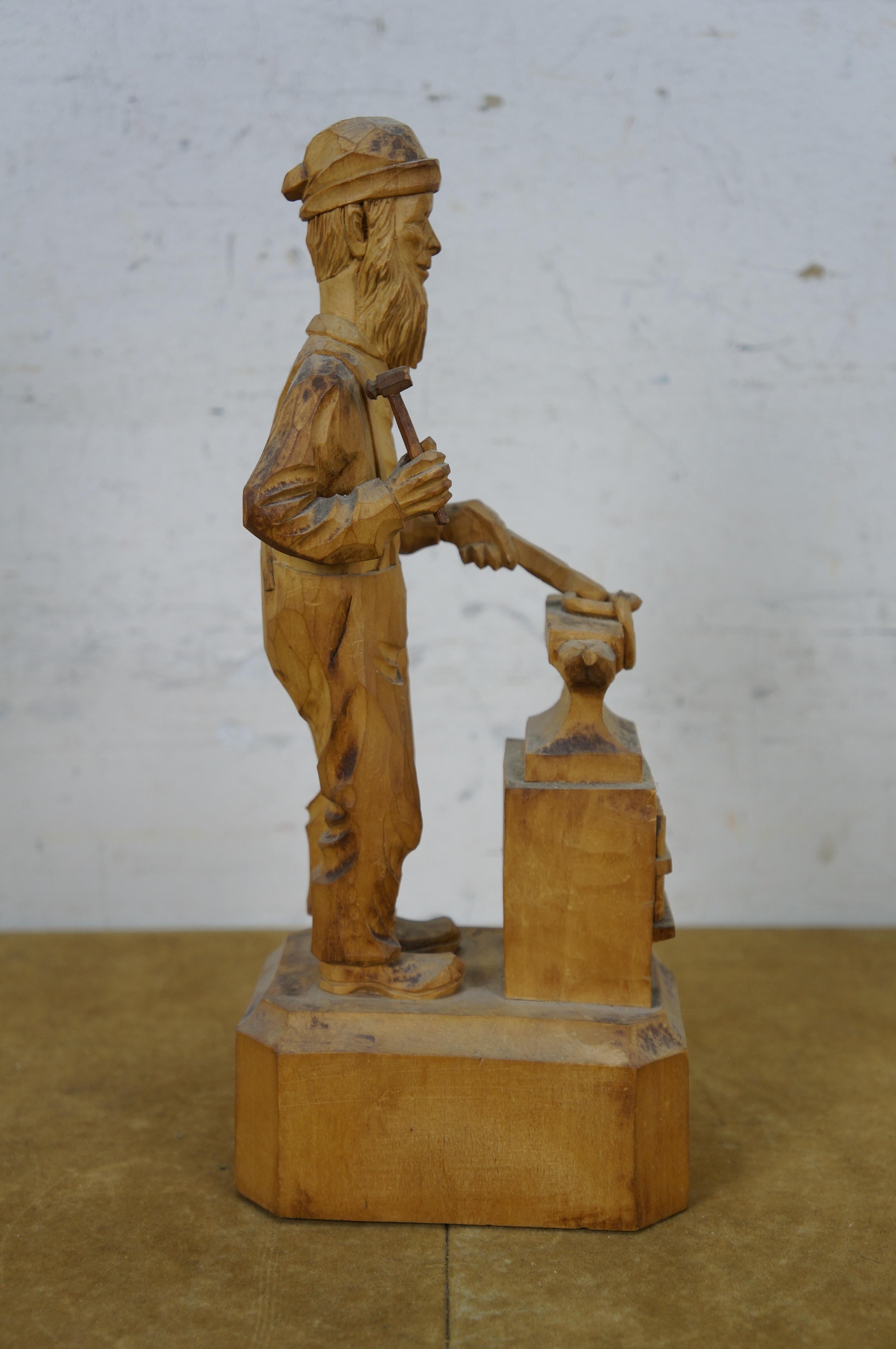 Andre Bourgault Simon Dube Forgeron Enclume Wood Wood Sculpture 10