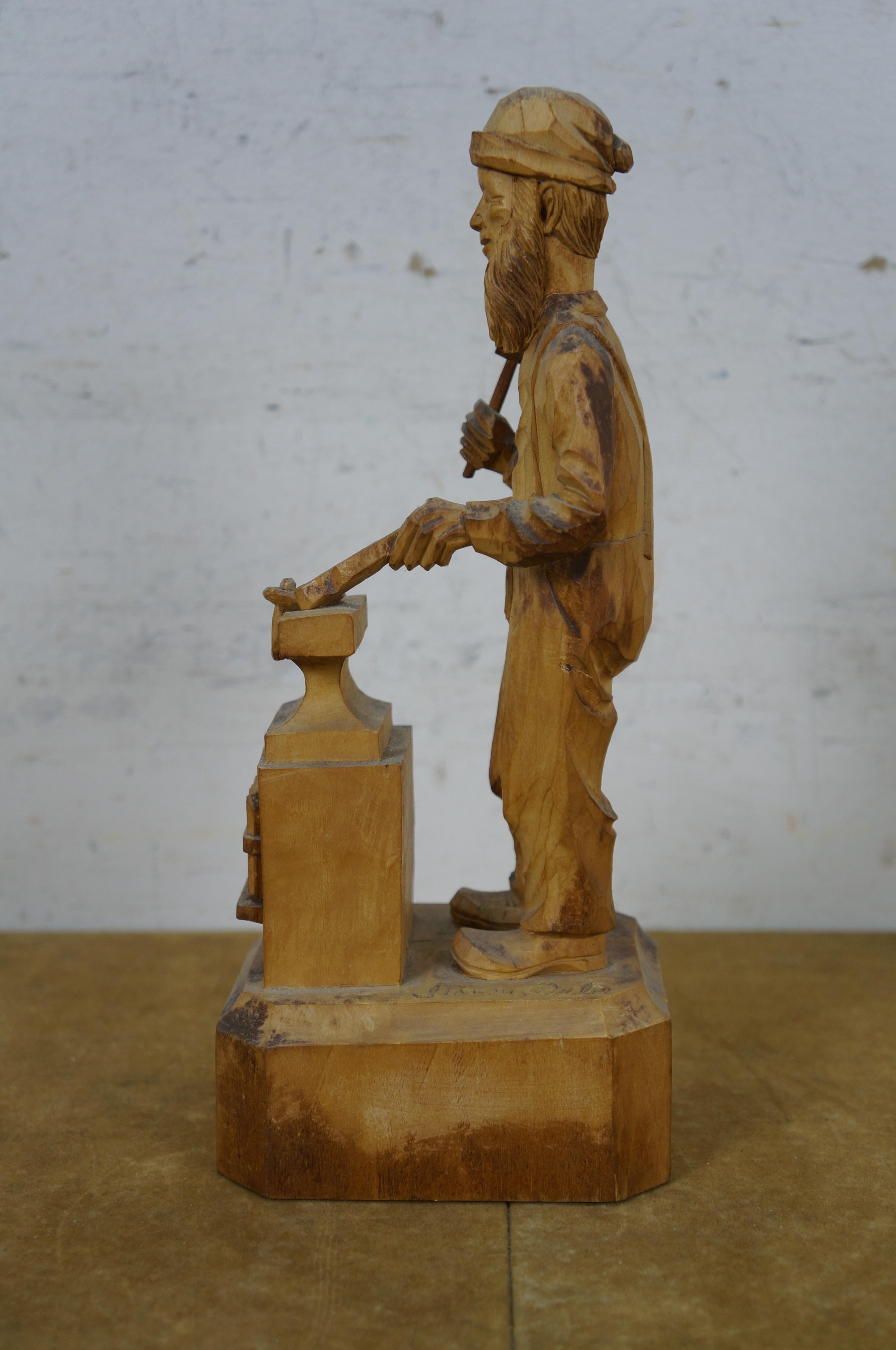 Bois Andre Bourgault Simon Dube Forgeron Enclume Wood Wood Sculpture 10