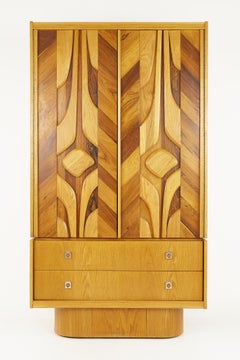 Mid Century Canadian Brutalist Gentlemans Chest Armoire