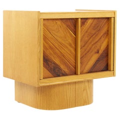 Canadian Brutalist Mid Century Oak and Rosewood Nightstand