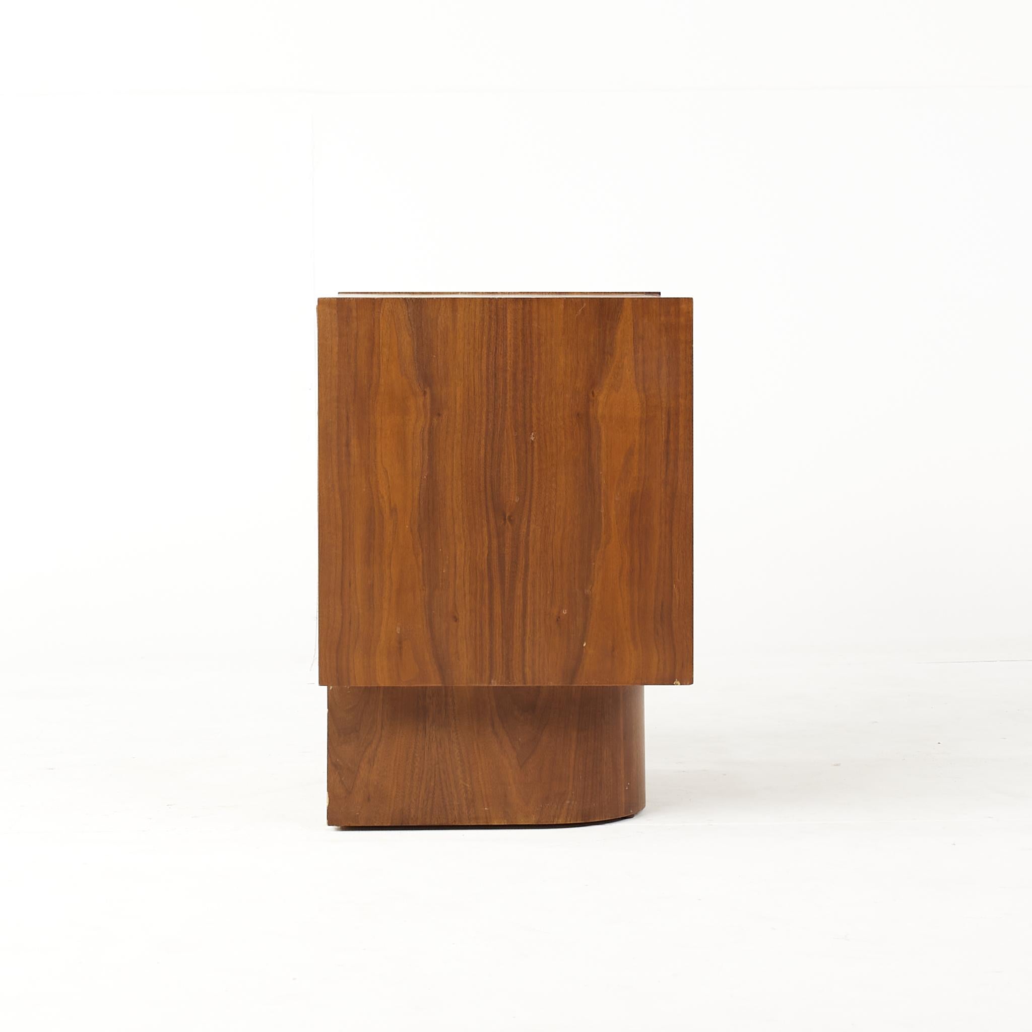 Canadian Brutalist Mid Century Walnut Nightstands, Pair 3