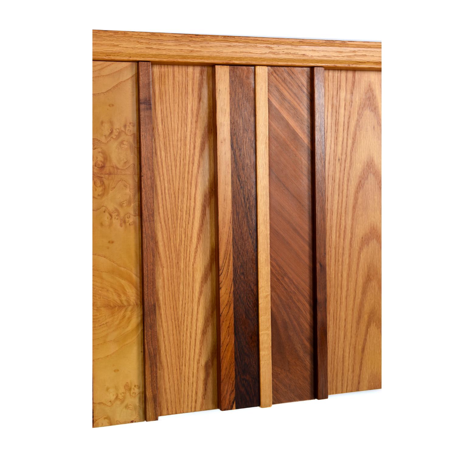 American Multi-Veneer Canadian Brutalist Queen or Double Bed Headboard by Tabago Ltd.