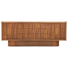 Canadian Brutalist Three-Drawer Credenza or Sideboard with Mosaic Details