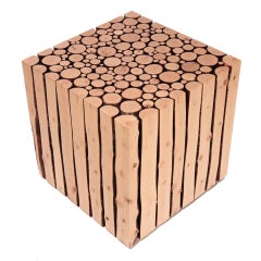 Canadian Bunched Birch Branches Cube Side Table