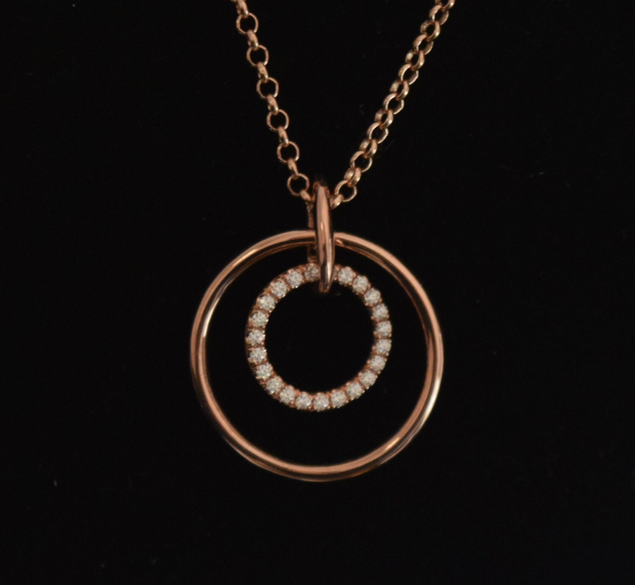 Collana con diamante canadese in oro 14KT con 0,50 carati di diamanti lunga 22 pollici in vendita 1