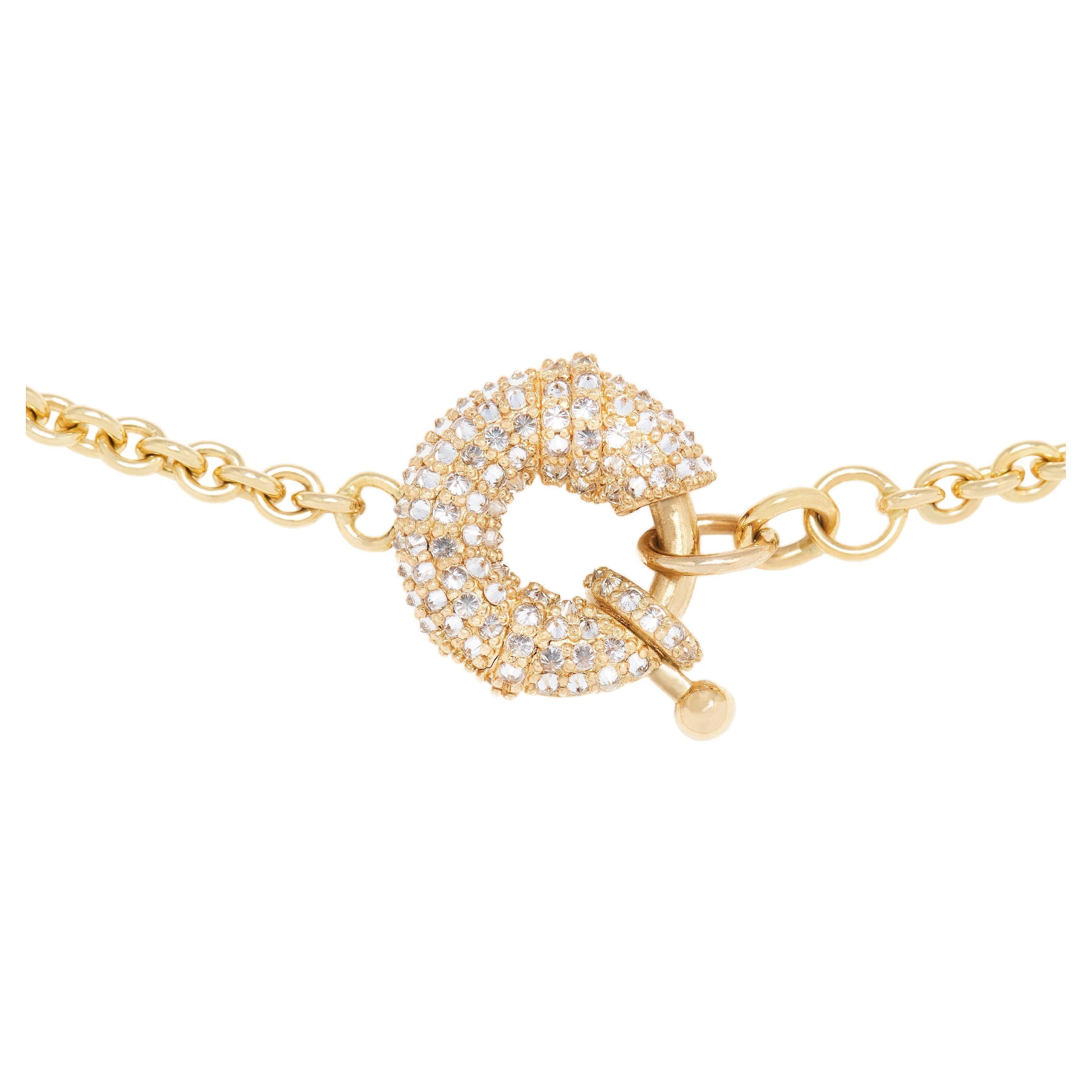 Collana a catena con anello a molla con diamante canadese in vendita