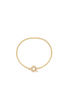 Designer Nijma M 18K Yellow Gold Canadian Diamond Spring Ring Bracelet