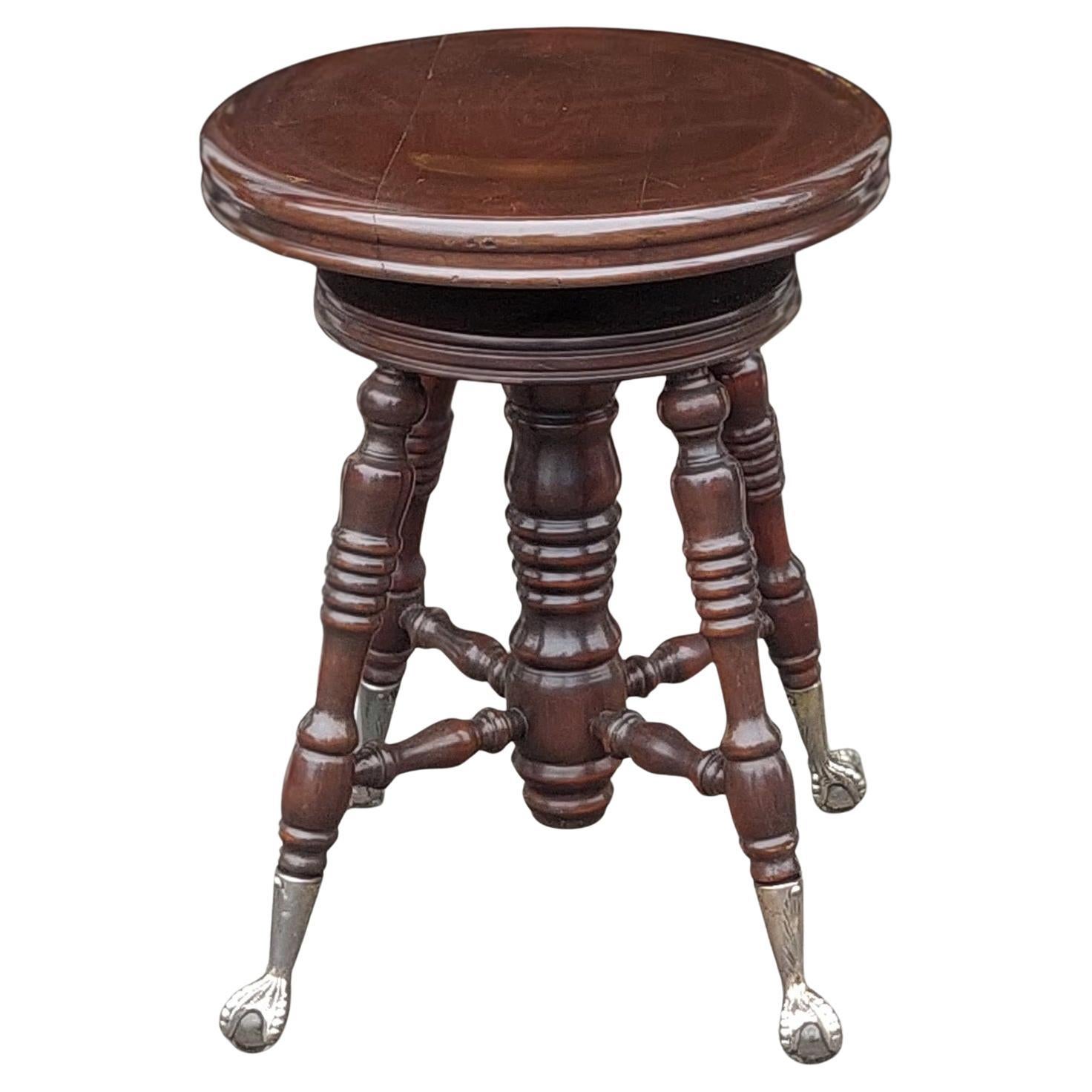Canadian Early 20thC Mahogany Piano Stool
