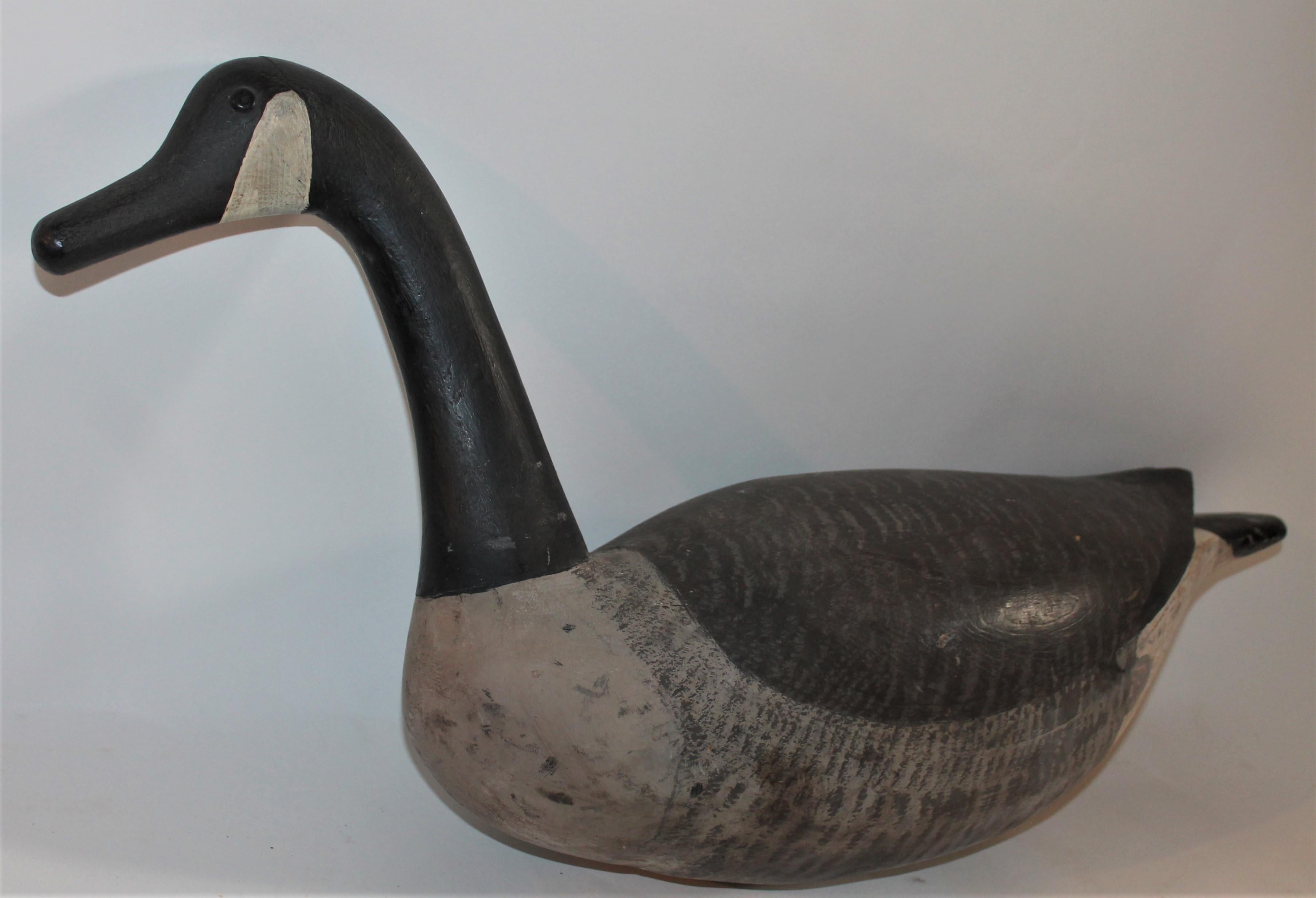 This is one of three amazing Canadian geese the paint is original with old repairs, but in very good as found condition. It is so hard to find a group all made by the same carver.
There are three decoys listed individually that are all from the