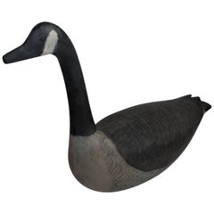 Canadian Goose Decoy, 1930s Hand Carved