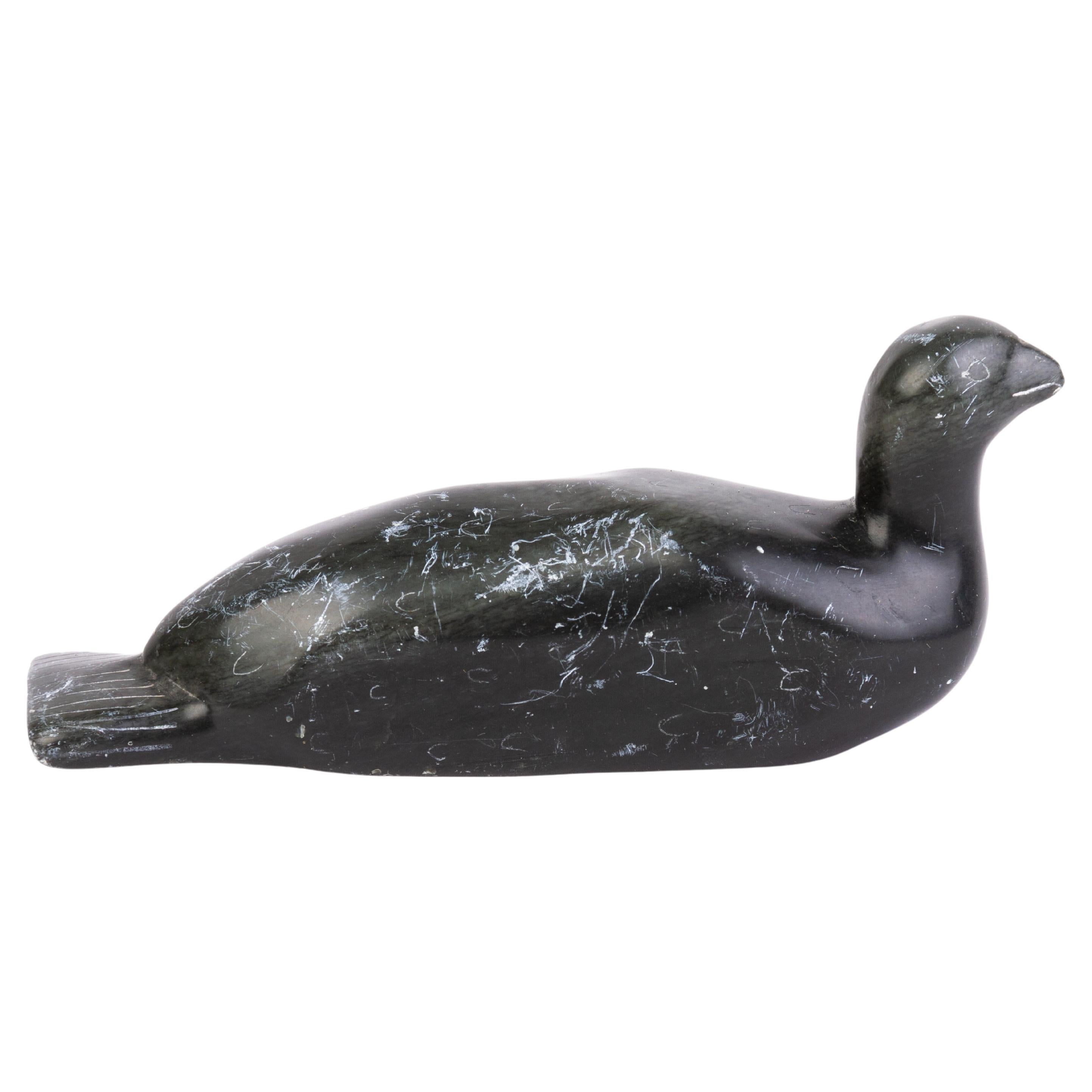 Canadian Inuit Duck Stone Sculpture For Sale at 1stDibs