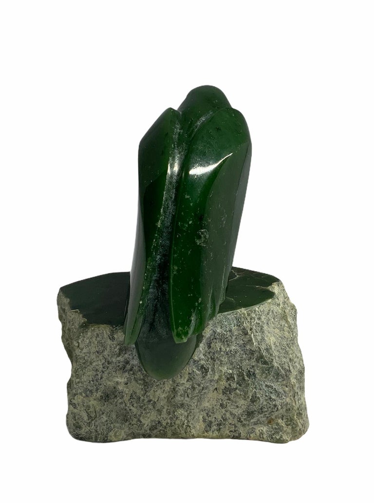 Canadian Jade Carved Sculpture of a Raven at 1stDibs