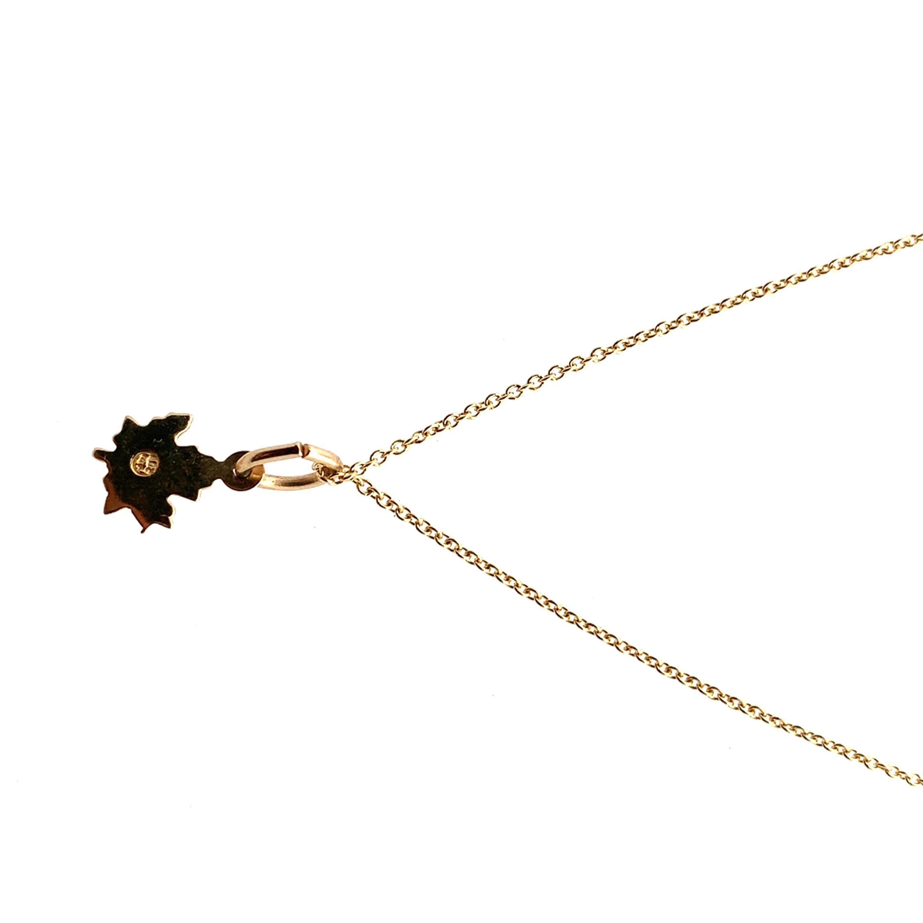 Collar colgante hoja de arce canadiense oro amarillo en Nuevo estado para la venta en London, GB