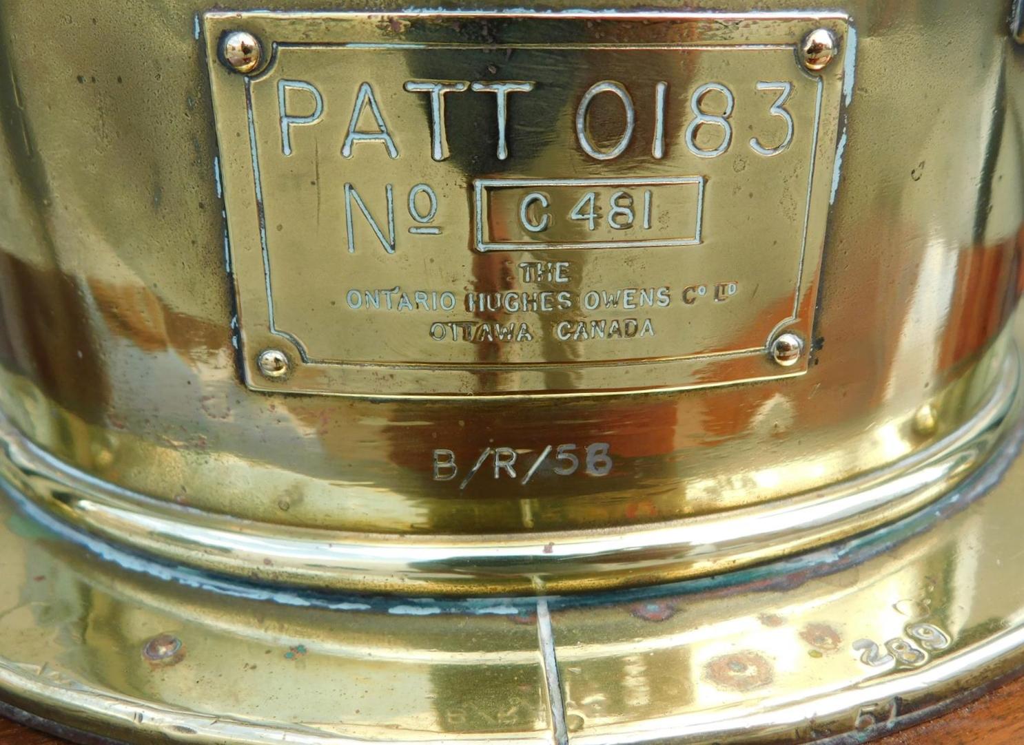 Canadian Nautical Brass Yacht Binnacle Mounted on Mahogany Rope Base, 20th Cent. For Sale 1