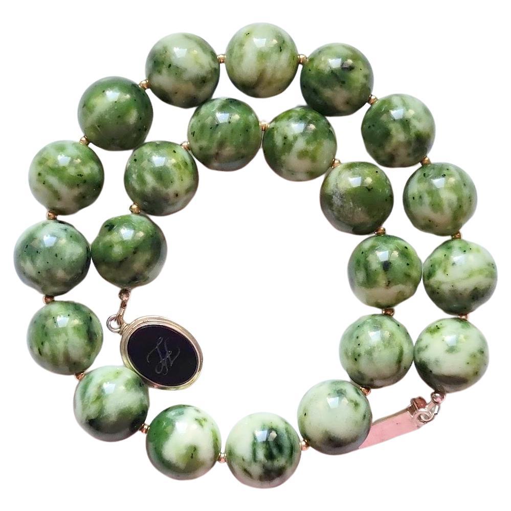 Canadian Nephrite Jade Necklace For Sale