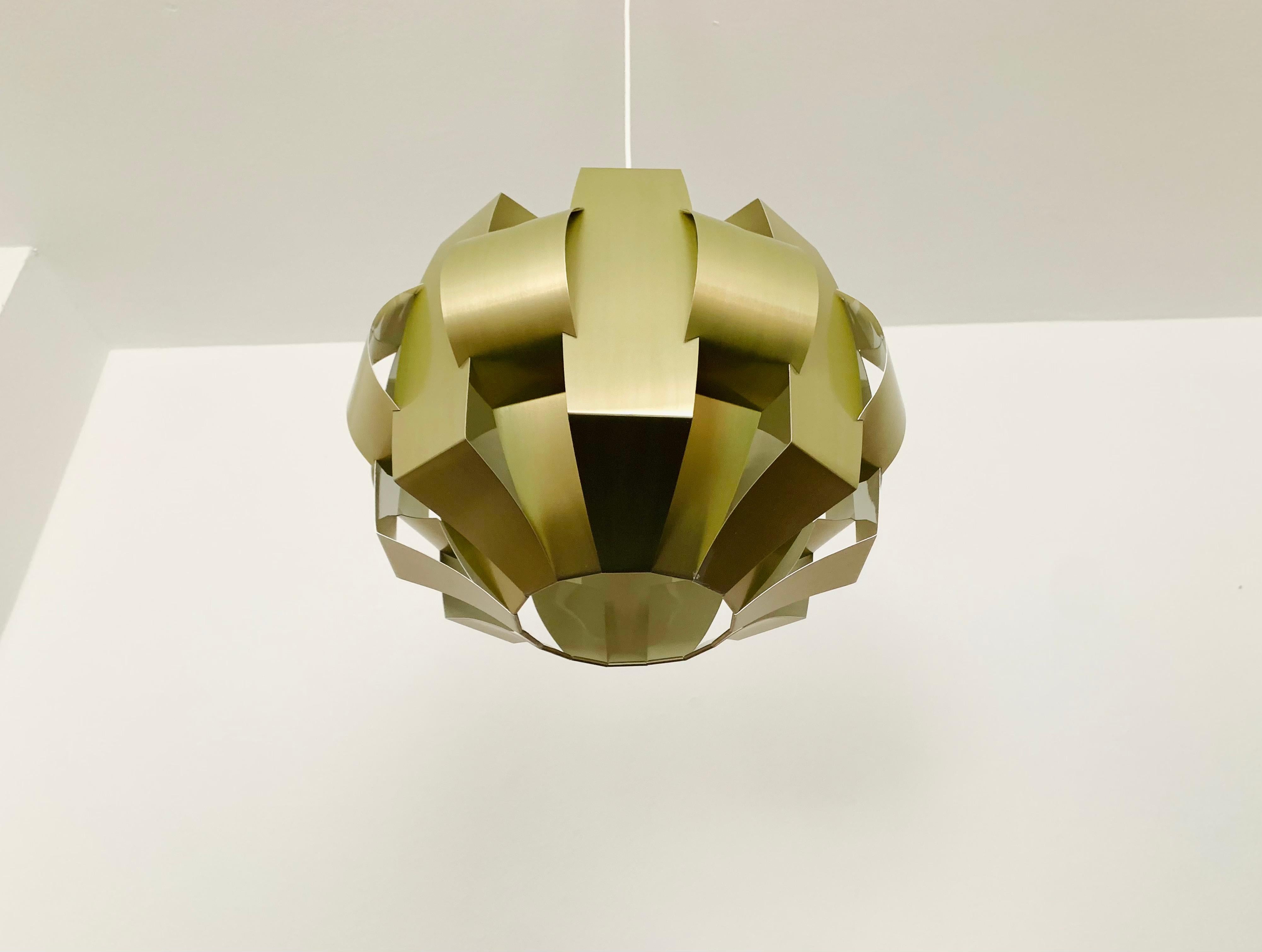 Danish Canadian Origami Metal Pendant Lamp For Sale
