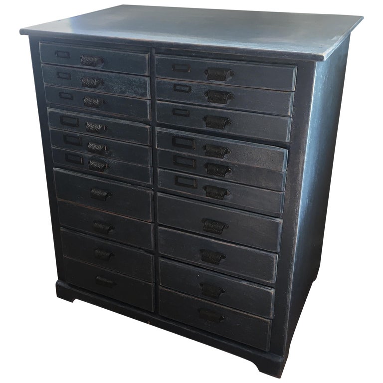 Canadian Painted 20 Drawer Architects Chest at 1stDibs
