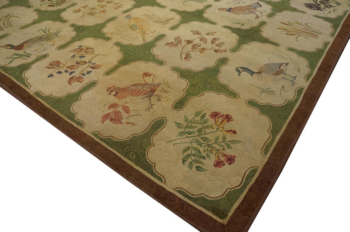 Adirondack Canadian Pictorial Hooked Rug from New Newfoundland - Cheticamp