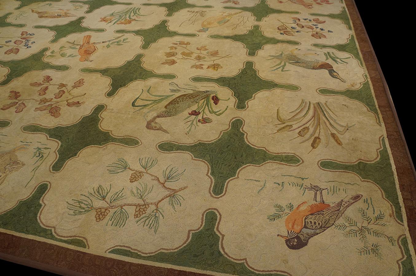 Canadian Pictorial Hooked Rug from New Newfoundland - Cheticamp 1