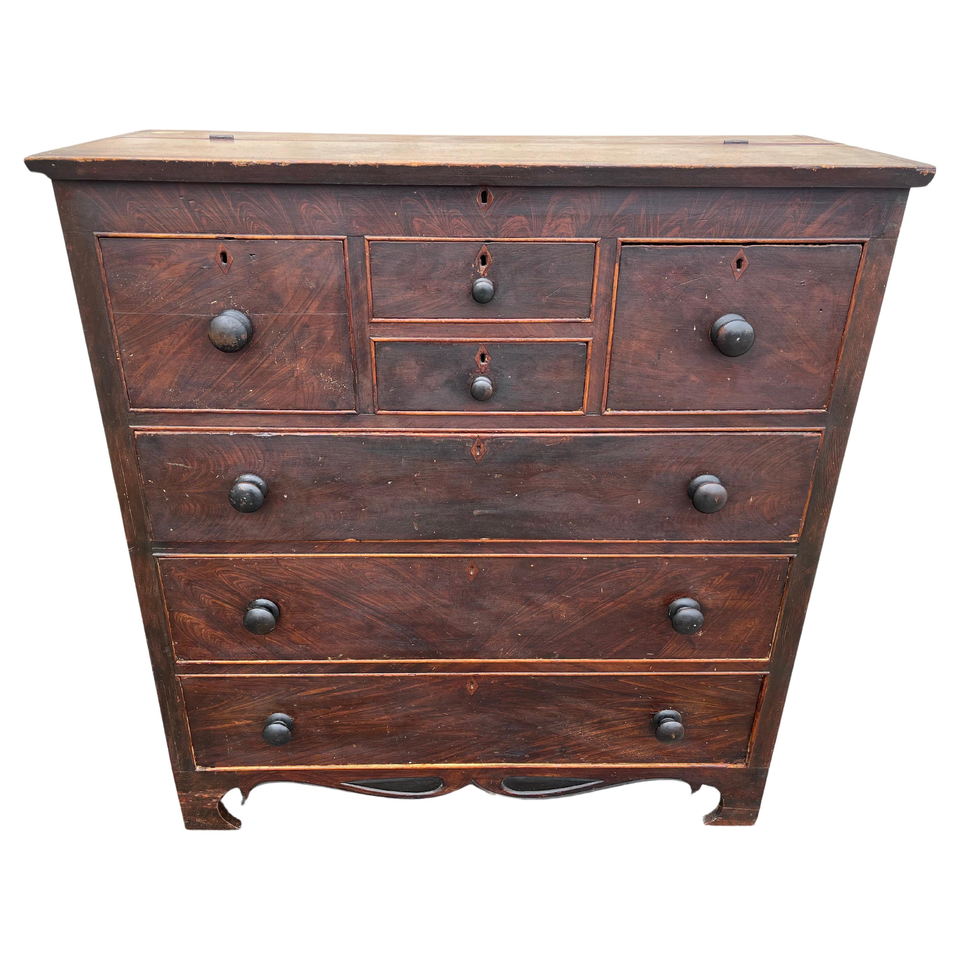 Canadian PIne Bonnet Chest of Drawers For Sale