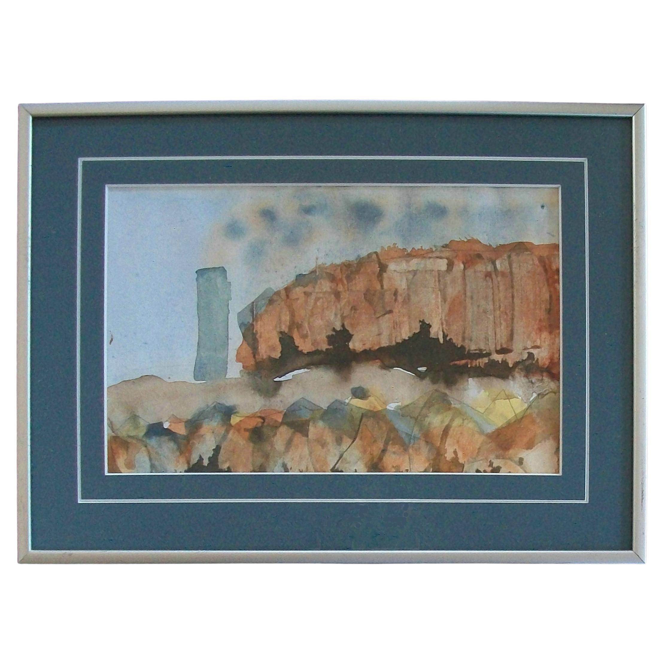 Canadian School Landscape W/C Painting on Paper - Framed - Unsigned - C.1980's