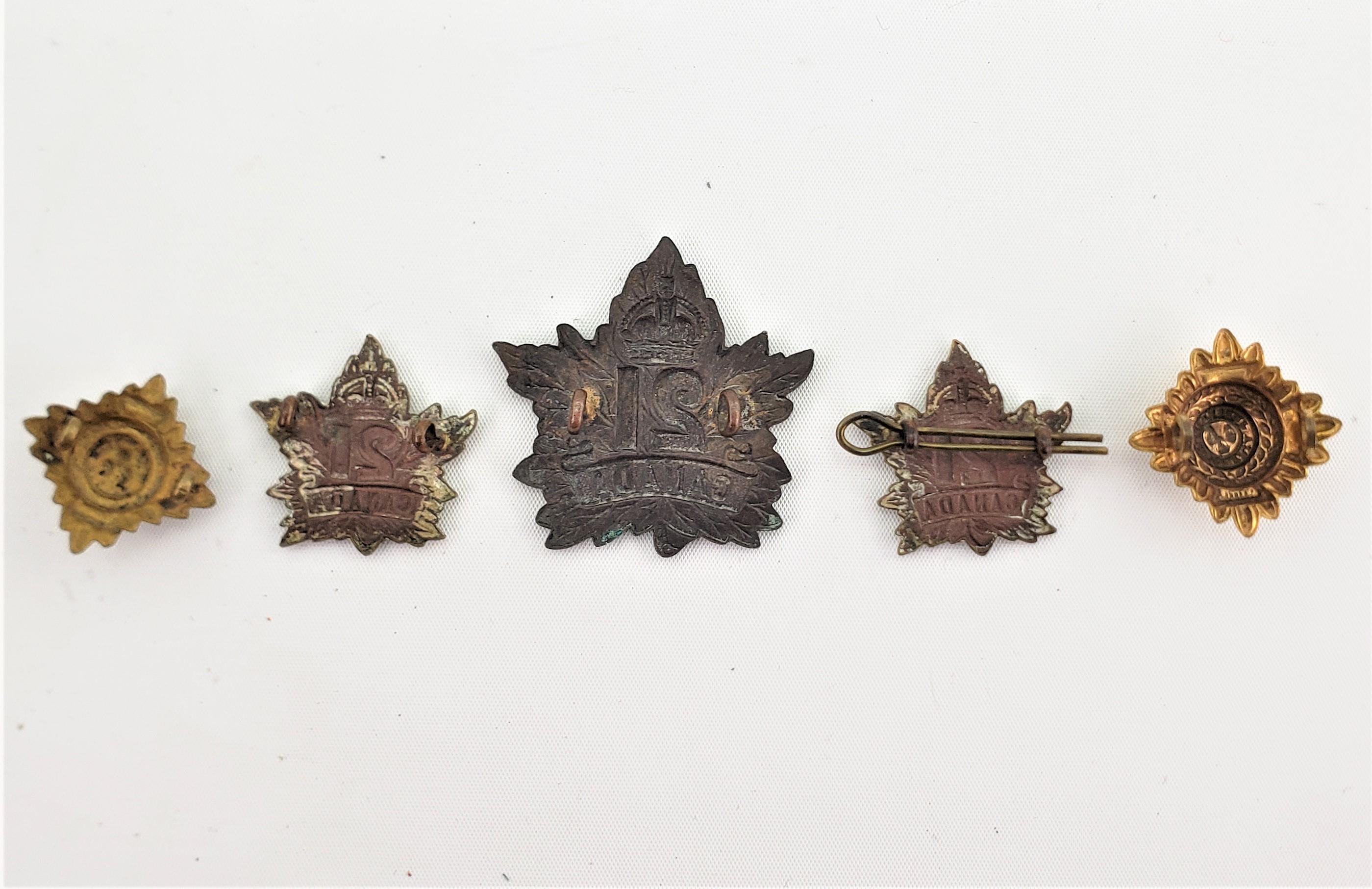 Brass Canadian WW1 21st Regiment Soldier's Uniform Buttons, Badges & Medals Grouping For Sale