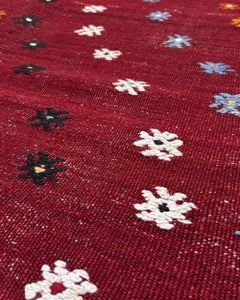 Canakkale Brick Red Turkish Kilim • Handmade Vintage Flatweave Rug (5′×7′)