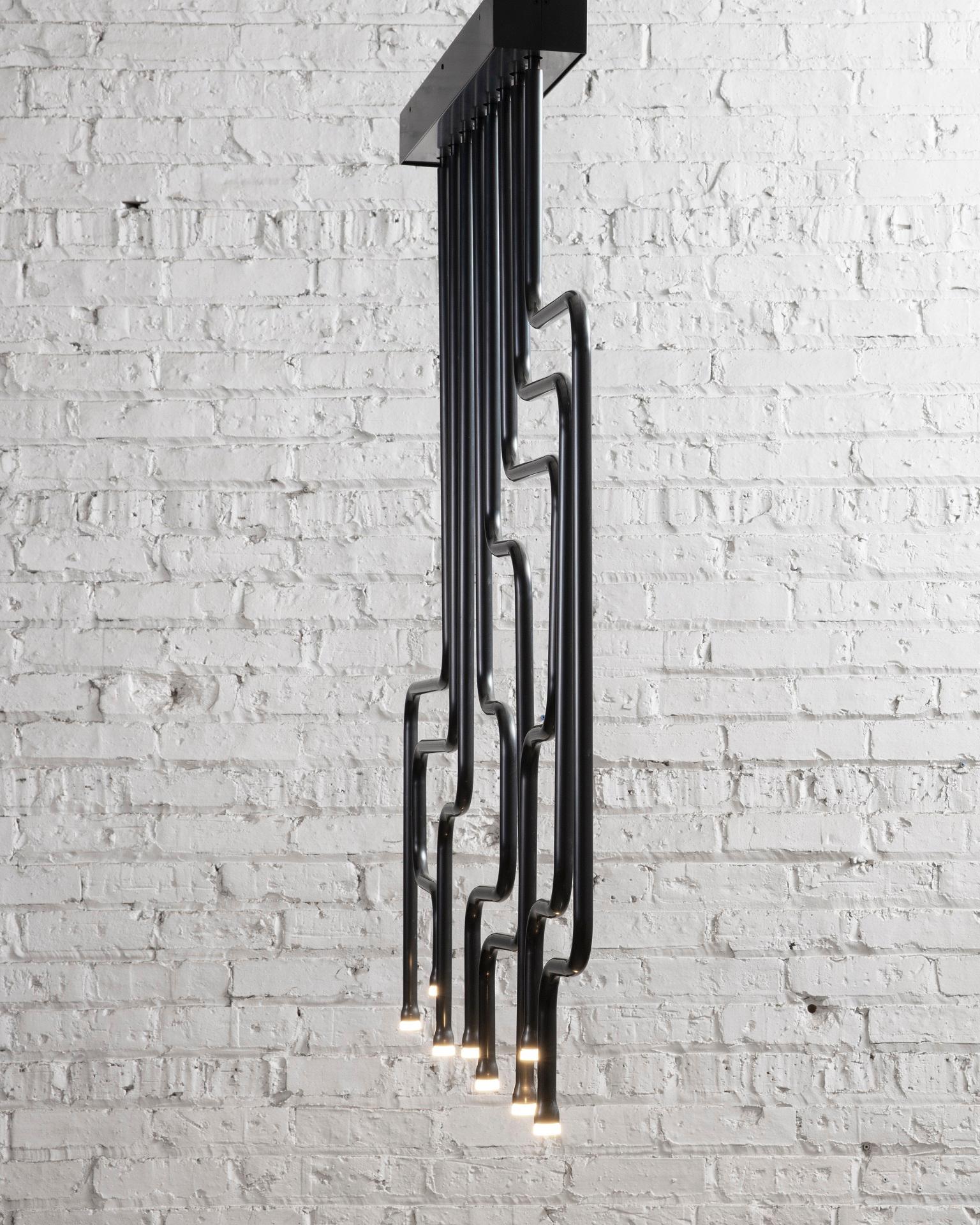 American Canal Chandelier, Handcrafted in Chicago, Designed by Christopher Gentner For Sale