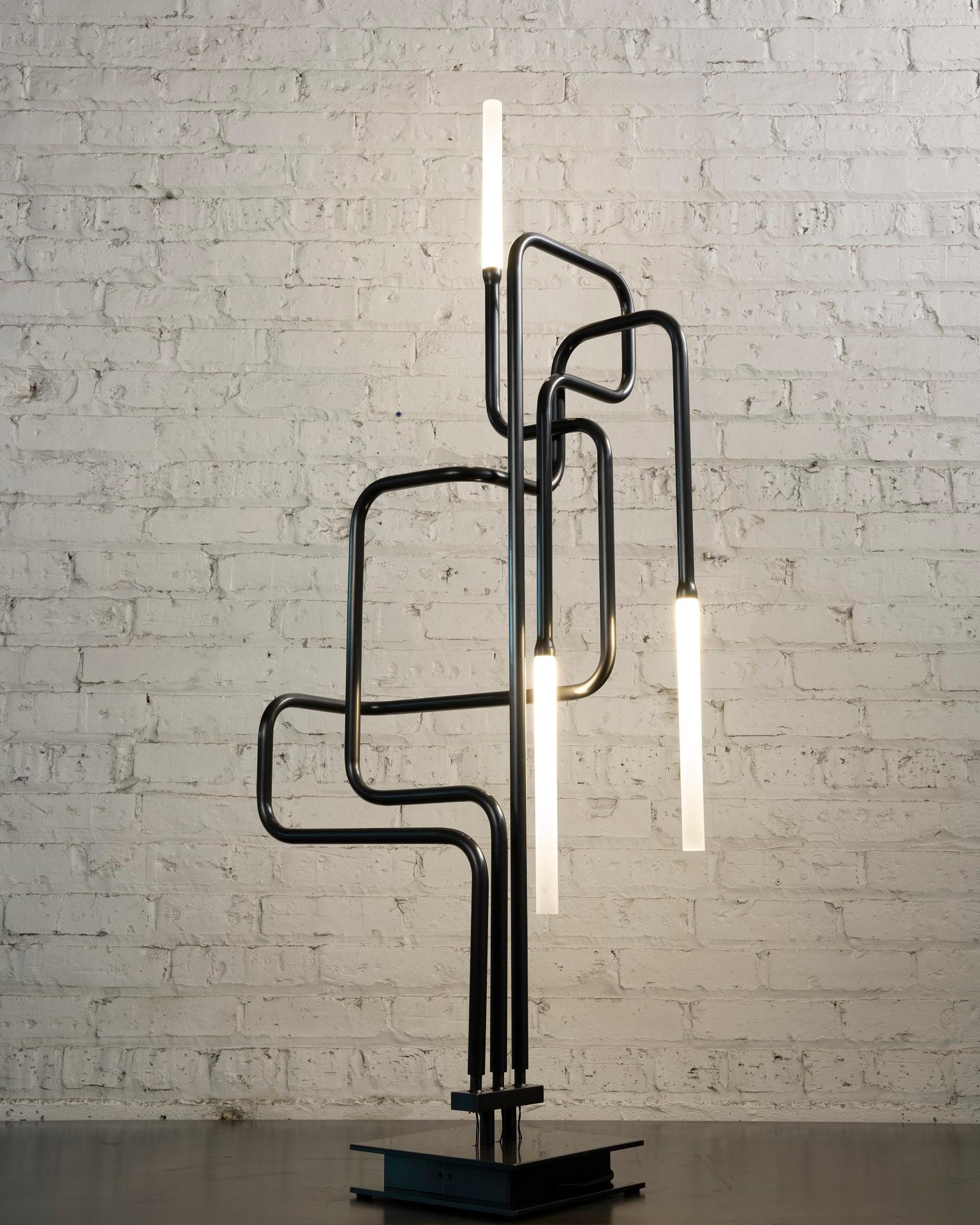 Contemporary Canal Table Lamp, Handcrafted in Chicago, Designed by Christopher Gentner For Sale