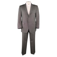 Used CANALI 42 Regular Black & White Nailhead Wool Single Breasted  Suit