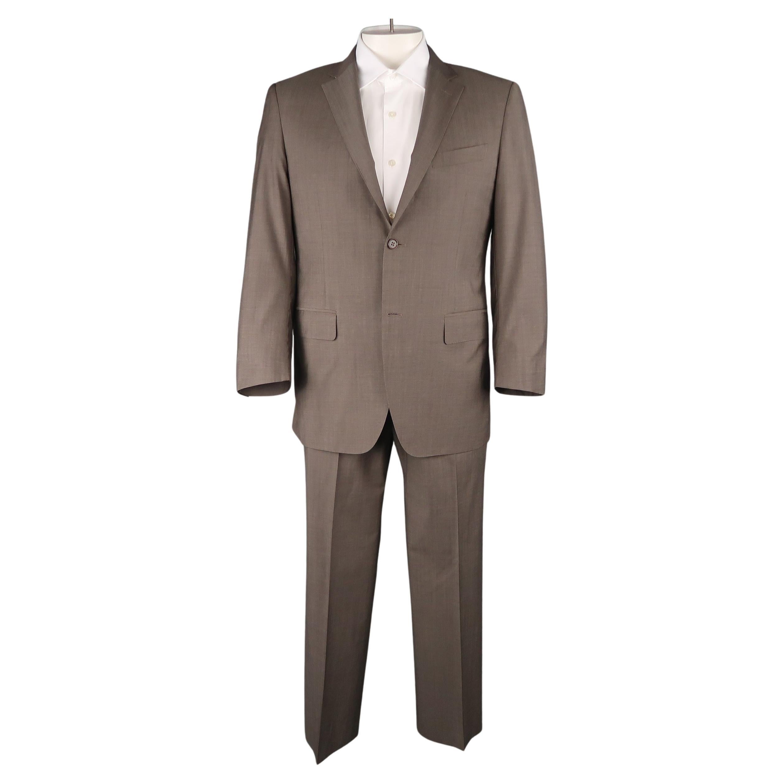 PAUL SMITH Soho Fit Chest Size 42 R Houndstooth Wool Notch Lapel Tan Suit main image 1