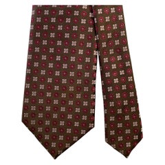 CANALI Brown Purple Floral Silk Tie